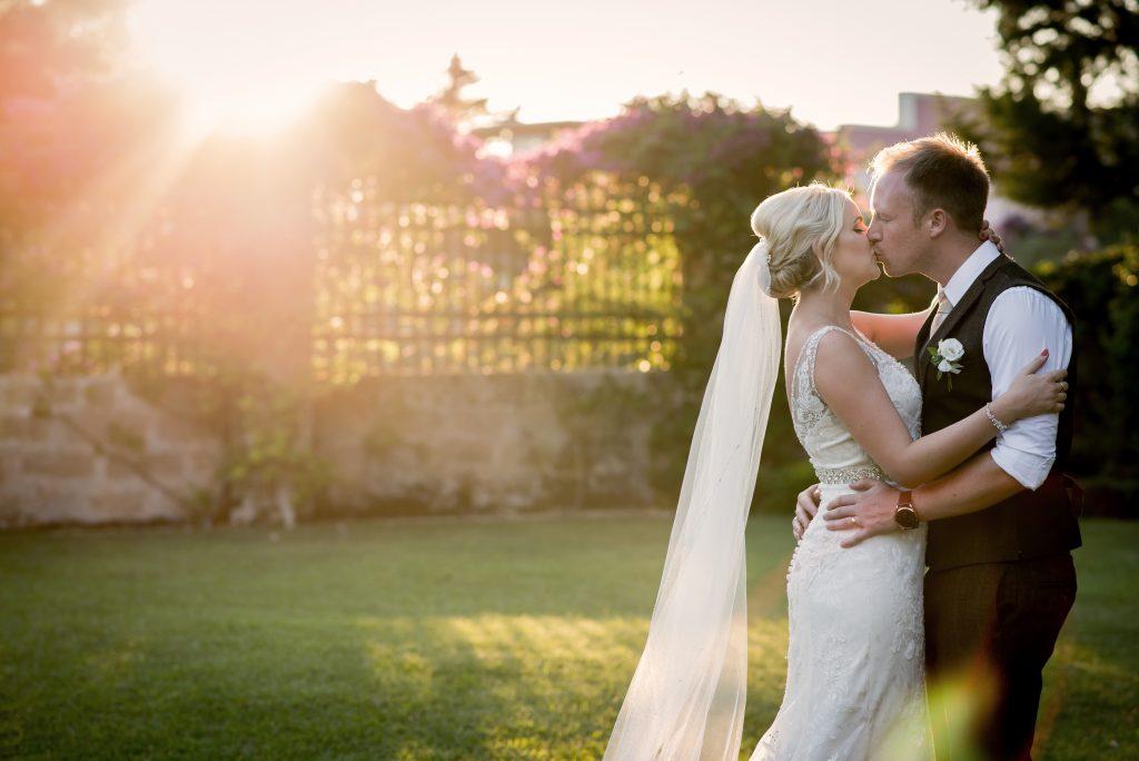 Couple wedding portrait shots at sunset in Italy.